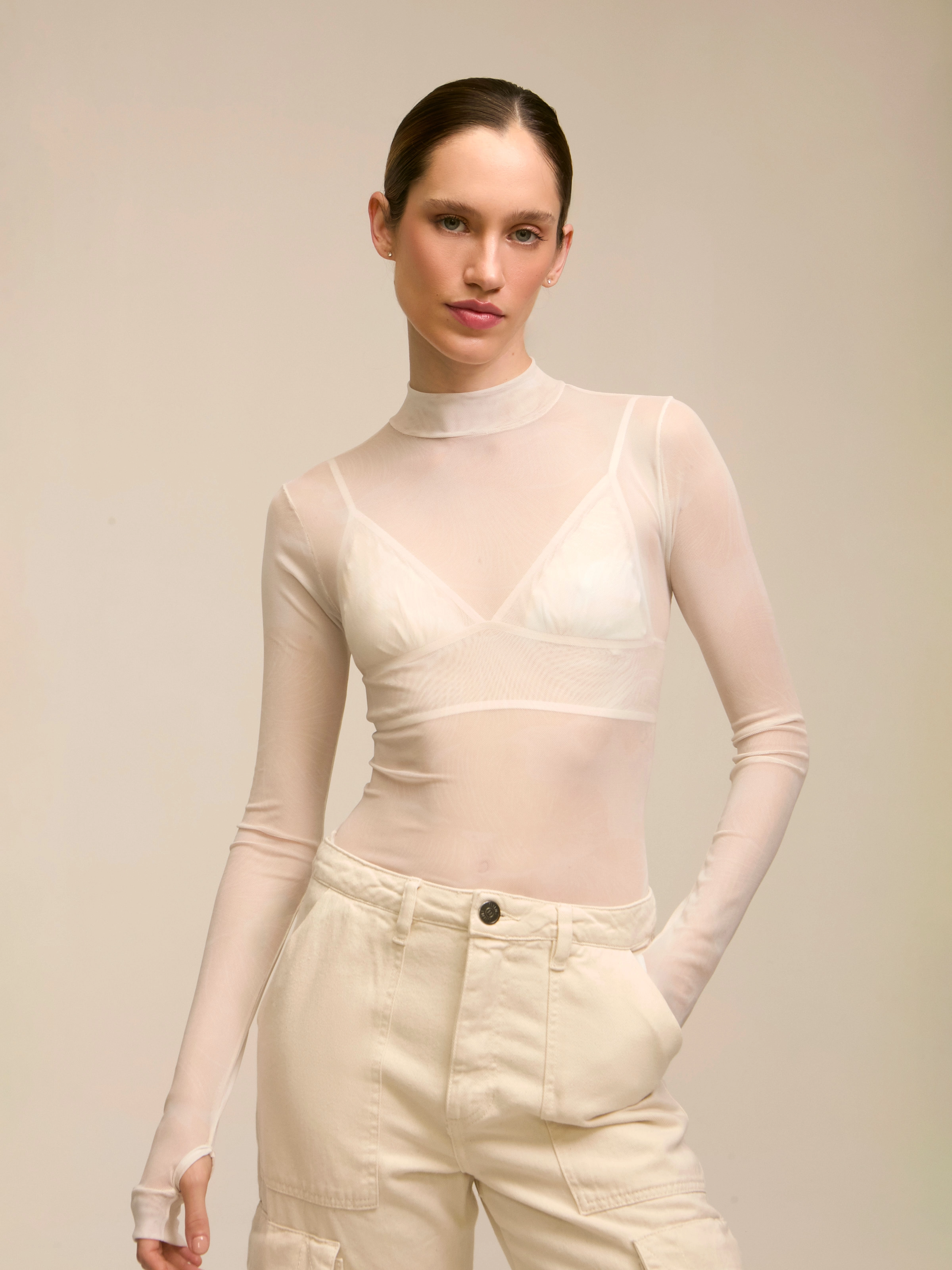 Blusa Tule Mushroom Shell Off White - NIINI